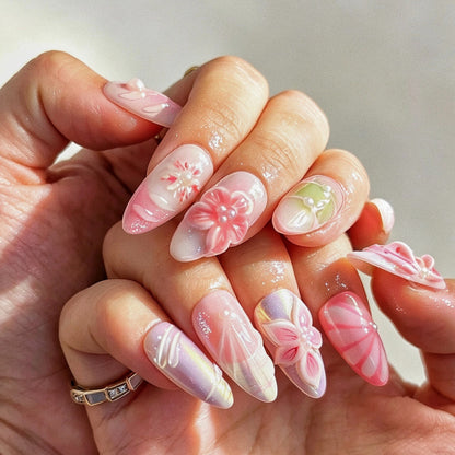 CCCNAILS Handmade Floral Press On Nails