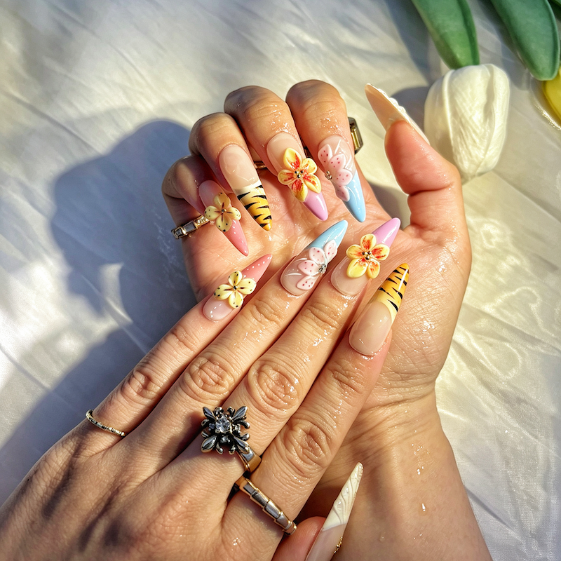 CCCNAILS Handmade Floral Press On Nails