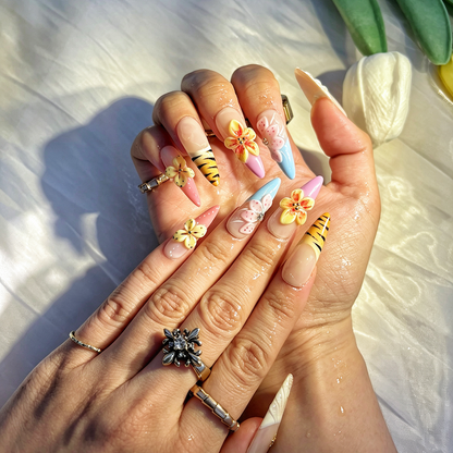 CCCNAILS Handmade Floral Press On Nails