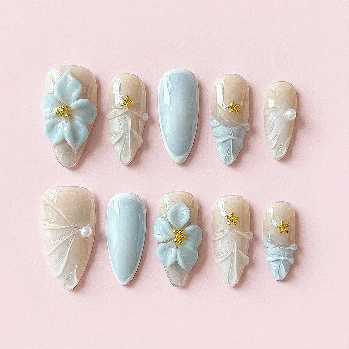 CCCNAILS Handmade Floral Press On Nails