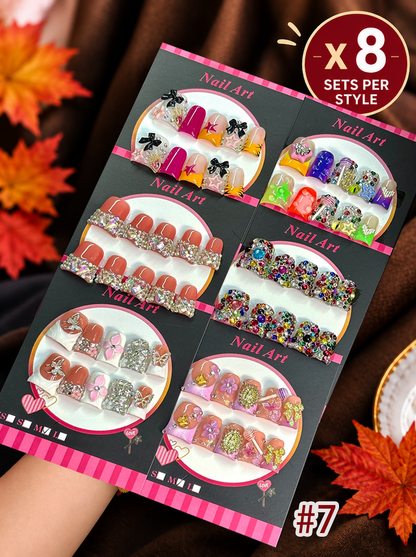 2026 Luxury Diamond Press-On Nails – Long & Duck Bundle - CccNails