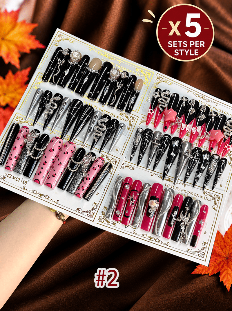 2026 Luxury Diamond Press-On Nails – Long & Duck Bundle - CccNails
