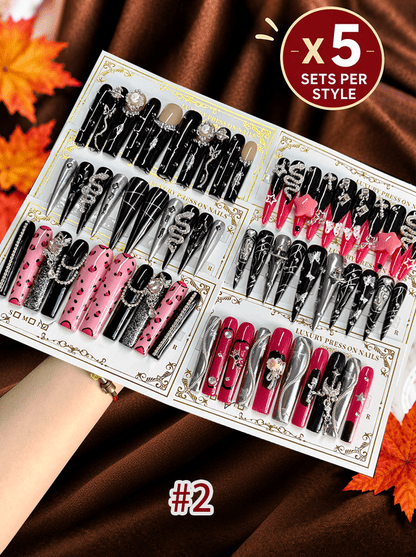 2026 Luxury Diamond Press-On Nails – Long & Duck Bundle - CccNails