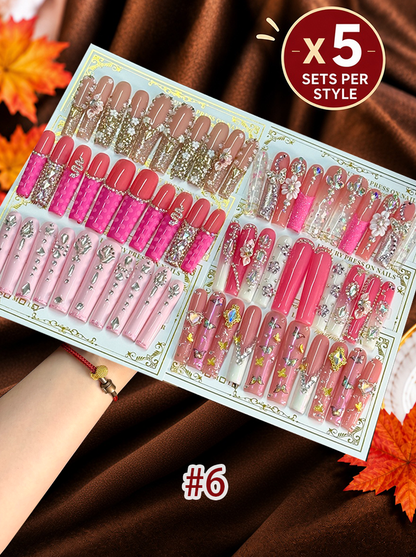 2026 Luxury Diamond Press-On Nails – Long & Duck Bundle - CccNails