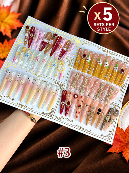 2026 Luxury Diamond Press-On Nails – Long & Duck Bundle - CccNails