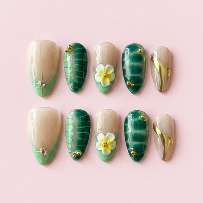 CCCNAILS Handmade Floral Press On Nails