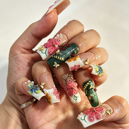CCCNAILS Handmade Floral Press On Nails