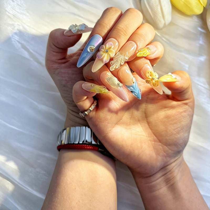 CCCNAILS Handmade Floral Press On Nails