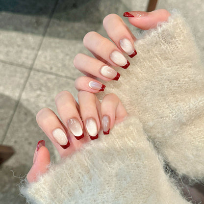 Burgundy French - CccNails