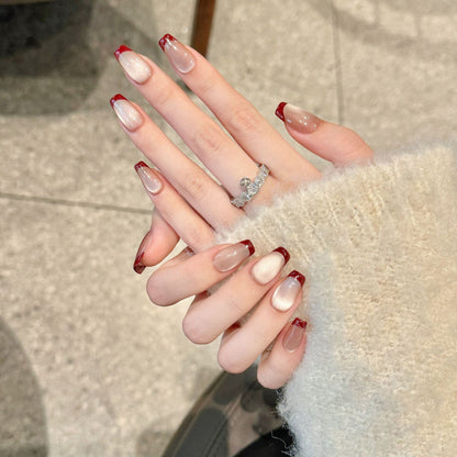 Burgundy French - CccNails
