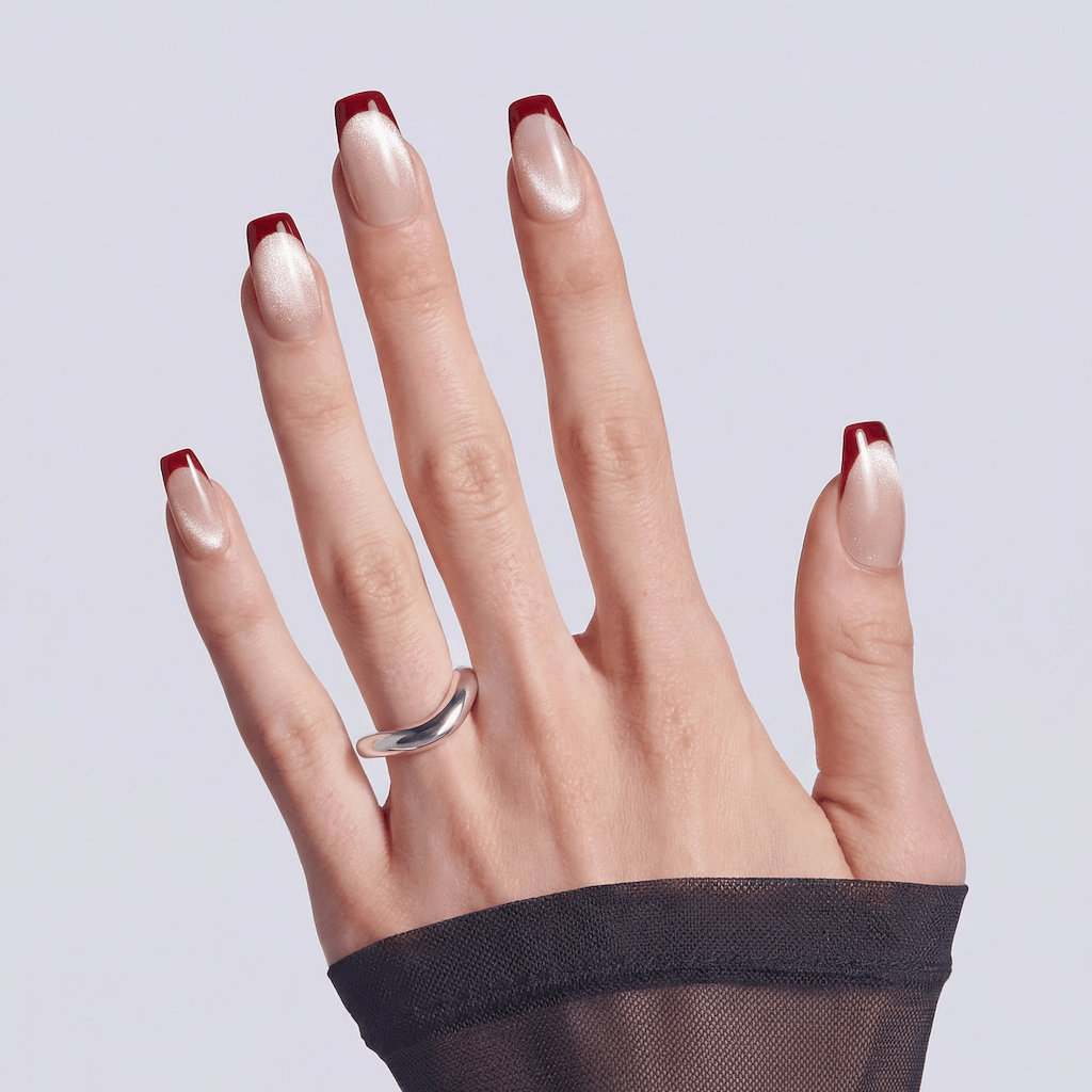 Burgundy French - CccNails