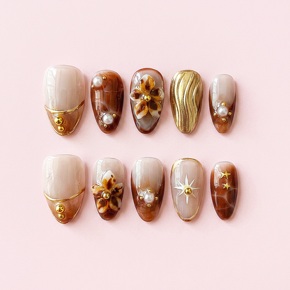 CCCNAILS Handmade Floral Press On Nails