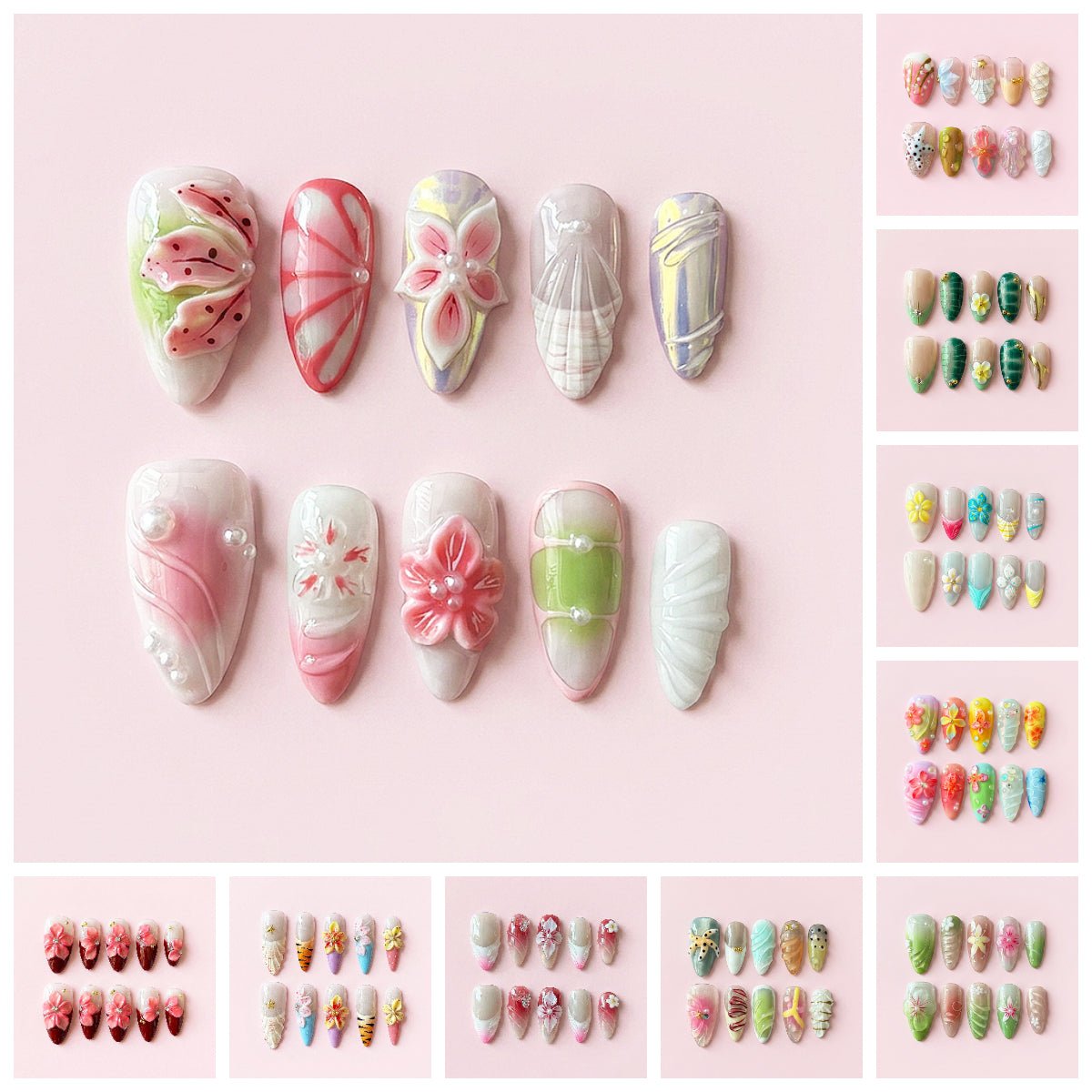 CCCNAILS Handmade Floral Press On Nails - CccNails