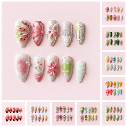 CCCNAILS Handmade Floral Press On Nails - CccNails
