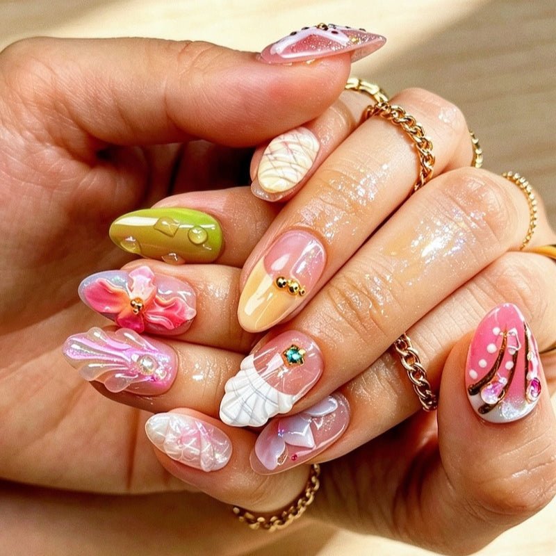 CCCNAILS Handmade Floral Press On Nails - CccNails