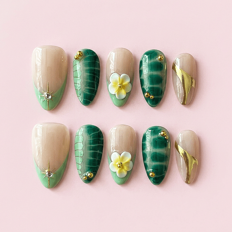 CCCNAILS Handmade Floral Press On Nails - CccNails
