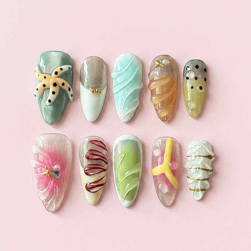 CCCNAILS Handmade Floral Press On Nails - CccNails