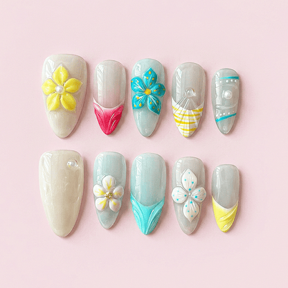 CCCNAILS Handmade Floral Press On Nails - CccNails