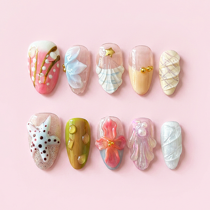 CCCNAILS Handmade Floral Press On Nails
