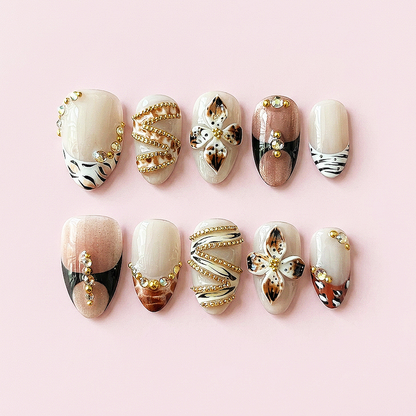 CCCNAILS Handmade Floral Press On Nails