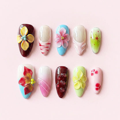 CCCNAILS Handmade Floral Press On Nails