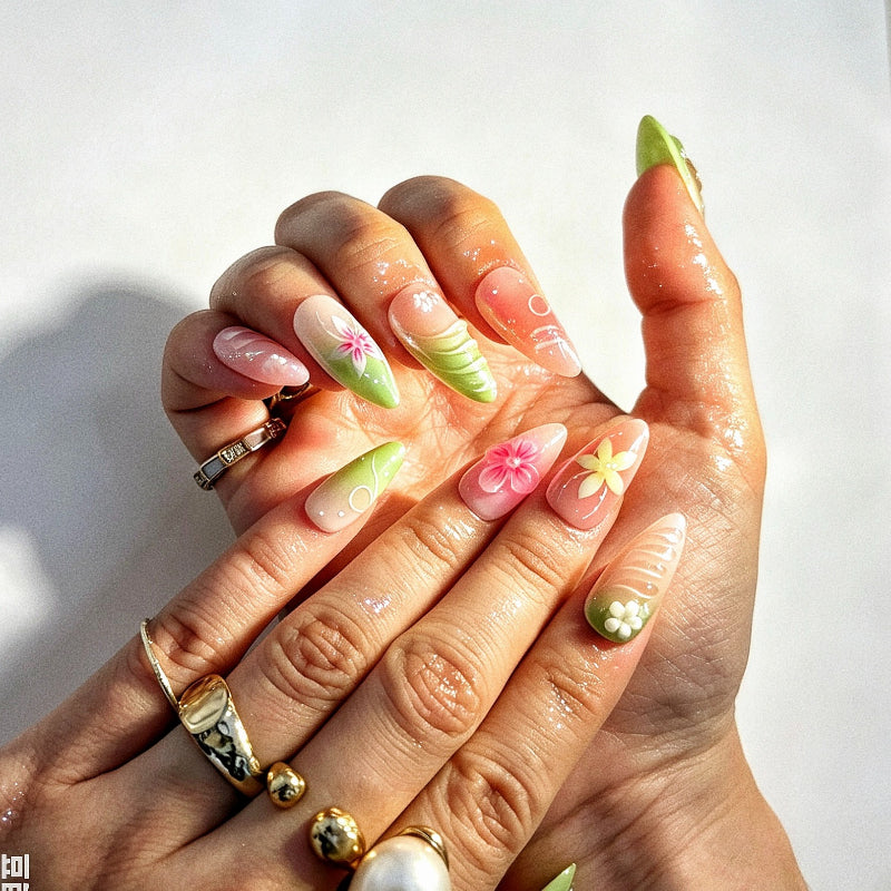 CCCNAILS Handmade Floral Press On Nails